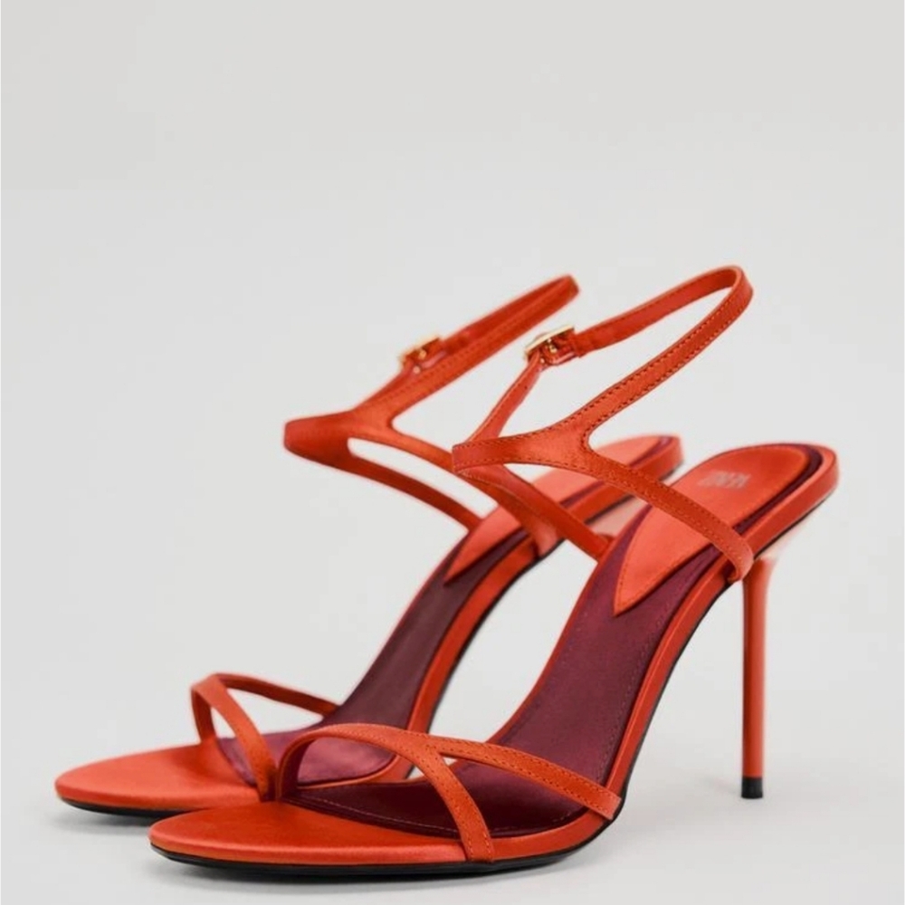 ZARA Orange High Heel Sandals